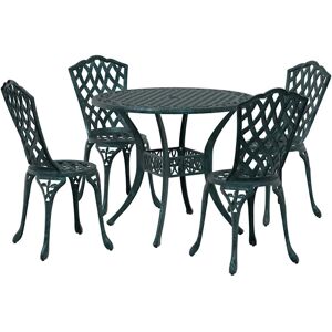 vidaXL Tuin Eettafel Set 5 pcs Groen Aluminium vidaXL Tuin Eettafel Set 5 pcs Groen Aluminium