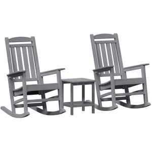 vidaXL Schommelstoel 3 pcs Lichtgrijs Polyetheen vidaXL Schommelstoel 3 pcs Lichtgrijs Polyetheen