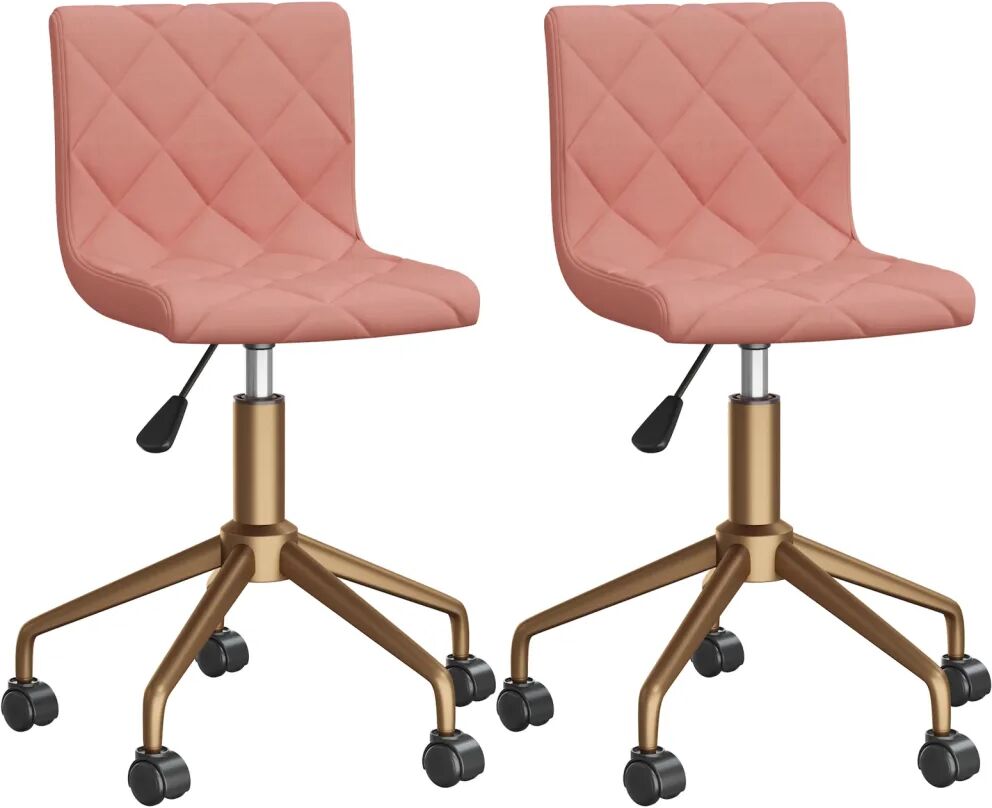 vidaXL Eetkamerstoelen draaibaar 2 st fluweel roze