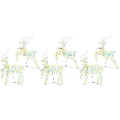 vidaXL LED Rendieren 6 st 180 LED's Multikleur 44 x 18 x 65,5 cm PET vidaXL LED Rendieren 6 st 180 LED's Multikleur 44 x 18 x 65,5 cm PET