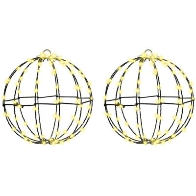 vidaXL Kerst Finial Licht 2 st 192 LED's Warmwit Diameter 30 x 32 cm vidaXL Kerst Finial Licht 2 st 192 LED's Warmwit Diameter 30 x 32 cm