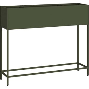 vidaXL Verhoogde Tuin Plantenbak Olijfgroen 100 x 26 x 82 cm Staal vidaXL Verhoogde Tuin Plantenbak Olijfgroen 100 x 26 x 82 cm Staal