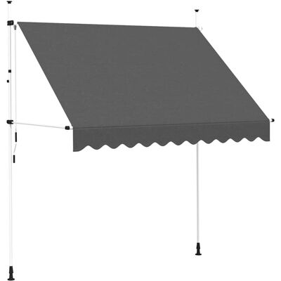 vidaXL Luifel handmatig uittrekbaar 250 cm antraciet vidaXL Luifel handmatig uittrekbaar 250 cm antraciet