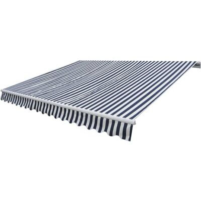vidaXL Luifel handmatig uittrekbaar 300 cm blauw/wit vidaXL Luifel handmatig uittrekbaar 300 cm blauw/wit