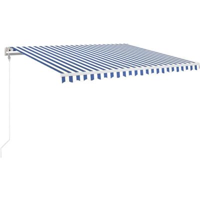 vidaXL Luifel automatisch met LED en windsensor 450x350 cm blauw wit vidaXL Luifel automatisch met LED en windsensor 450x350 cm blauw wit