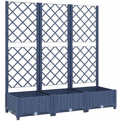 vidaXL Plantenbak met latwerk 120x40x121,5 cm polypropeen blauwgrijs vidaXL Plantenbak met latwerk 120x40x121,5 cm polypropeen blauwgrijs