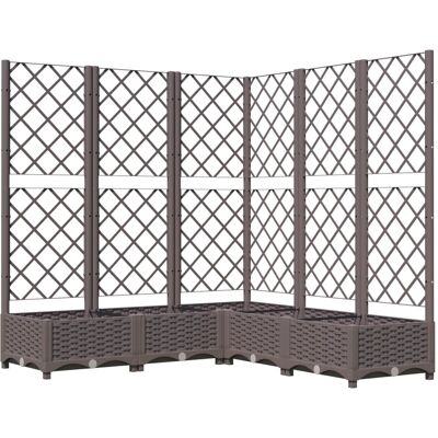 vidaXL Plantenbak met latwerk 120x120x121,5 cm polypropeen bruin vidaXL Plantenbak met latwerk 120x120x121,5 cm polypropeen bruin