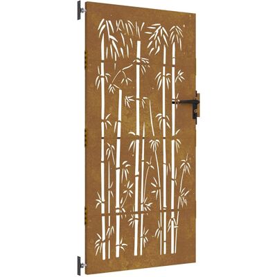 vidaXL Poort 85x200 cm bamboe-ontwerp cortenstaal vidaXL Poort 85x200 cm bamboe-ontwerp cortenstaal