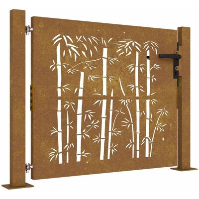 vidaXL Poort 100x75 cm bamboe-ontwerp cortenstaal vidaXL Poort 100x75 cm bamboe-ontwerp cortenstaal