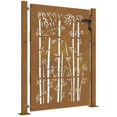vidaXL Poort 100x125 cm bamboe-ontwerp cortenstaal vidaXL Poort 100x125 cm bamboe-ontwerp cortenstaal
