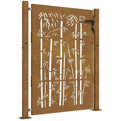 vidaXL Poort 100x150 cm bamboe-ontwerp cortenstaal vidaXL Poort 100x150 cm bamboe-ontwerp cortenstaal