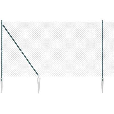vidaXL Heinzengeschakelde hekwerk met spijkers 1,5 x 25 m Groen Mesh vidaXL Heinzengeschakelde hekwerk met spijkers 1,5 x 25 m Groen Mesh