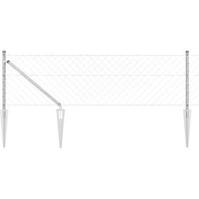 vidaXL Kettinglinkhek met spikes 25 x 0,4 m Gegalvaniseerd staal Mesh vidaXL Kettinglinkhek met spikes 25 x 0,4 m Gegalvaniseerd staal Mesh