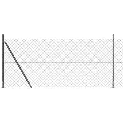 vidaXL Kettinglinkafscheiding met betonnen basis 10 x 1 m Grijs Mesh vidaXL Kettinglinkafscheiding met betonnen basis 10 x 1 m Grijs Mesh
