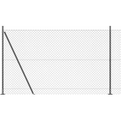 vidaXL Kettinglinkafscheiding met betonnen basis 10 x 1,4 m Grijs Mesh vidaXL Kettinglinkafscheiding met betonnen basis 10 x 1,4 m Grijs Mesh