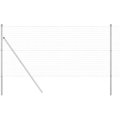 vidaXL Buiten Euro Hek Grondbevestiging 10 x 1,4 m Zilverkleurig Mesh vidaXL Buiten Euro Hek Grondbevestiging 10 x 1,4 m Zilverkleurig Mesh