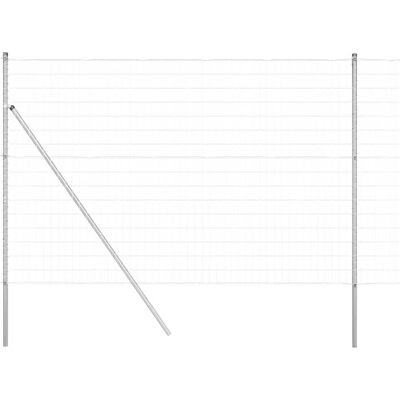 vidaXL Buiten Euro Hek Grondbevestiging 10 x 1,6 m Zilverkleurig Mesh vidaXL Buiten Euro Hek Grondbevestiging 10 x 1,6 m Zilverkleurig Mesh
