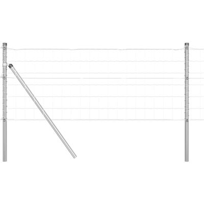 vidaXL Buiten Euro Hek Grondbevestiging 10 x 0,8 m Zilverkleurig Mesh vidaXL Buiten Euro Hek Grondbevestiging 10 x 0,8 m Zilverkleurig Mesh