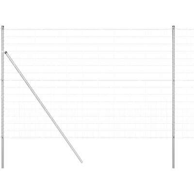 vidaXL Buiten Euro Hek Grondbevestiging 10 x 1,5 m Zilverkleurig Mesh vidaXL Buiten Euro Hek Grondbevestiging 10 x 1,5 m Zilverkleurig Mesh