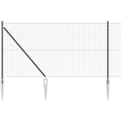 vidaXL Eurohek met Puntige Spikes 25 x 1,2 m PVC-Coated Staal Grijs vidaXL Eurohek met Puntige Spikes 25 x 1,2 m PVC-Coated Staal Grijs