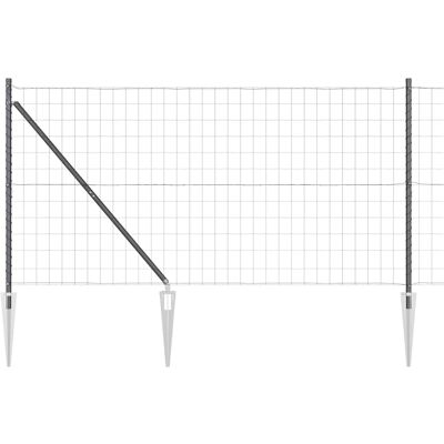 vidaXL Eurohek met Puntige Spikes 25 x 1,2 m PVC-Coated Staal Grijs vidaXL Eurohek met Puntige Spikes 25 x 1,2 m PVC-Coated Staal Grijs