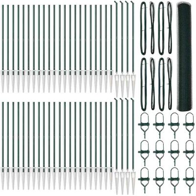 vidaXL Hexagonaal hek met paal 100 x 1,2 m PVC-Coated Staal Groen Mesh vidaXL Hexagonaal hek met paal 100 x 1,2 m PVC-Coated Staal Groen Mesh