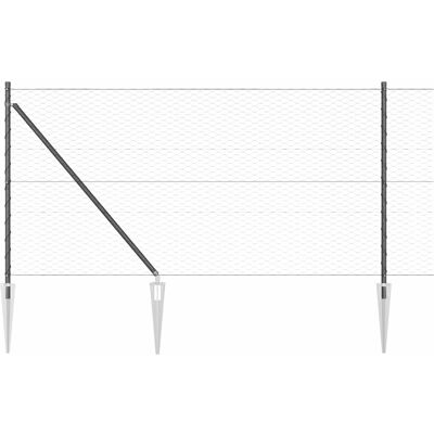 vidaXL Hexagonaal hek met paal 25 x 1 m PVC-Coated Staal Grijs Mesh vidaXL Hexagonaal hek met paal 25 x 1 m PVC-Coated Staal Grijs Mesh