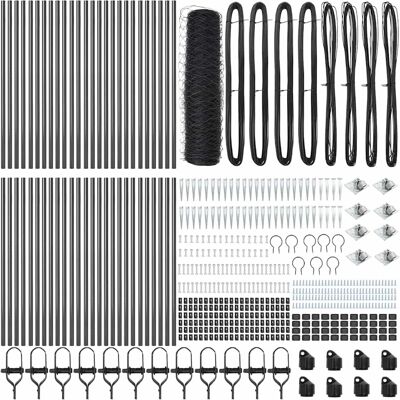 vidaXL Hexagonaal hek met paal 100 x 0,4 m PVC-Coated Staal Grijs Mesh vidaXL Hexagonaal hek met paal 100 x 0,4 m PVC-Coated Staal Grijs Mesh