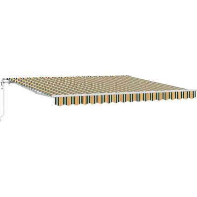 vidaXL Uitschuifbare luifel Groen en geel 400 × 350 cm vidaXL Uitschuifbare luifel Groen en geel 400 × 350 cm