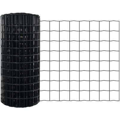 vidaXL Euro Hek Grijs 0,8 x 10 m PVC-gelaagd ijzer vidaXL Euro Hek Grijs 0,8 x 10 m PVC-gelaagd ijzer