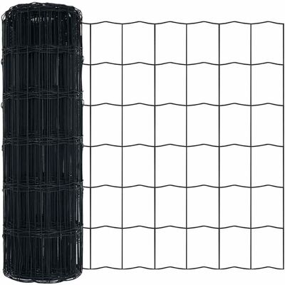 vidaXL Euro Hek Grijs 0,4 x 10 m PVC-gelaagd ijzer vidaXL Euro Hek Grijs 0,4 x 10 m PVC-gelaagd ijzer