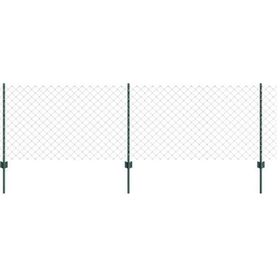 vidaXL Kettinglink hek met paal 25 x 0,8 m Gegalvaniseerd staal Groen vidaXL Kettinglink hek met paal 25 x 0,8 m Gegalvaniseerd staal Groen