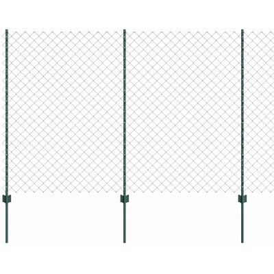 vidaXL Kettinglink hek met paal 25 x 1,5 m Gegalvaniseerd staal Groen vidaXL Kettinglink hek met paal 25 x 1,5 m Gegalvaniseerd staal Groen