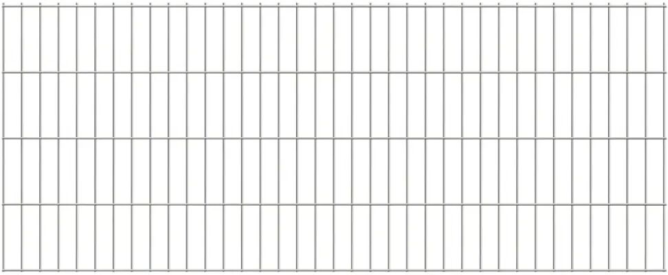 vidaXL Dubbelstaafmatten 2,008x0,83 m 40 m (totale lengte) zilverkleur