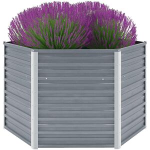 vidaXL Plantenbak verhoogd 129x129x77 cm gegalvaniseerd staal grijs vidaXL Plantenbak verhoogd 129x129x77 cm gegalvaniseerd staal grijs