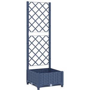 vidaXL Plantenbak met trellis blauwgrijs 40x40x121,5 cm PP vidaXL Plantenbak met trellis blauwgrijs 40x40x121,5 cm PP