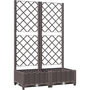 vidaXL Plantenbak met latwerk 80x40x121,5 cm polypropeen bruin vidaXL Plantenbak met latwerk 80x40x121,5 cm polypropeen bruin