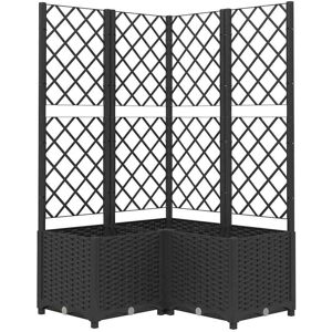 vidaXL Plantenbak met latwerk 80x80x136 cm polypropeen zwart vidaXL Plantenbak met latwerk 80x80x136 cm polypropeen zwart