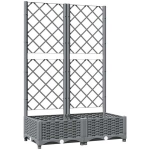 vidaXL Plantenbak met latwerk 80x40x121,5 cm polypropeen lichtgrijs vidaXL Plantenbak met latwerk 80x40x121,5 cm polypropeen lichtgrijs