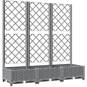 vidaXL Plantenbak met latwerk 120x40x121,5 cm polypropeen lichtgrijs vidaXL Plantenbak met latwerk 120x40x121,5 cm polypropeen lichtgrijs