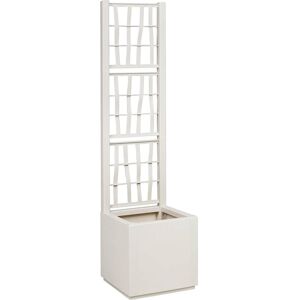 vidaXL Tuinplanter met Trellis Wit 36 x 36 x 140 cm PP vidaXL Tuinplanter met Trellis Wit 36 x 36 x 140 cm PP