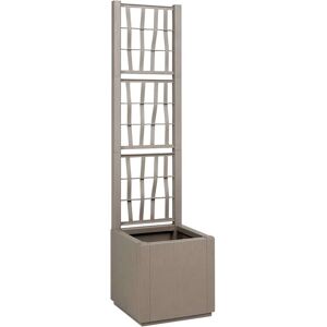 vidaXL Tuinplanter met Trellis Lichtbruin 36 x 36 x 140 cm PP vidaXL Tuinplanter met Trellis Lichtbruin 36 x 36 x 140 cm PP