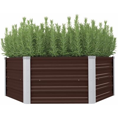 vidaXL Plantenbak verhoogd 129x129x45 cm gegalvaniseerd staal bruin vidaXL Plantenbak verhoogd 129x129x45 cm gegalvaniseerd staal bruin