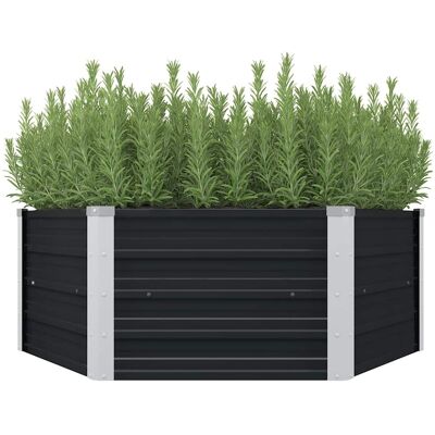 vidaXL Plantenbak verhoogd 129x129x45cm gegalvaniseerd staal antraciet vidaXL Plantenbak verhoogd 129x129x45cm gegalvaniseerd staal antraciet