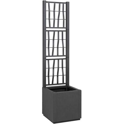 vidaXL Tuinplanter met Trellis Donkergrijs 36 x 36 x 140 cm PP vidaXL Tuinplanter met Trellis Donkergrijs 36 x 36 x 140 cm PP