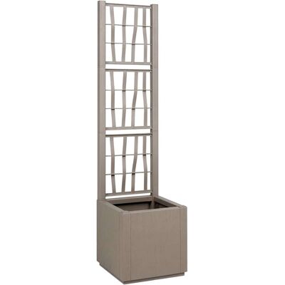 vidaXL Tuinplanter met Trellis Lichtbruin 36 x 36 x 140 cm PP vidaXL Tuinplanter met Trellis Lichtbruin 36 x 36 x 140 cm PP