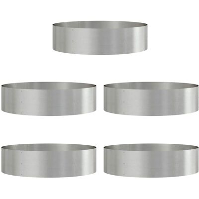 vidaXL Plantenring 5 st Zilver 80 x 80 x 20 cm Roestvrij staal vidaXL Plantenring 5 st Zilver 80 x 80 x 20 cm Roestvrij staal