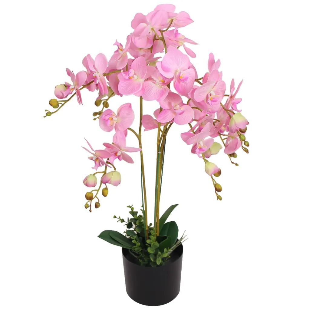 vidaXL Kunst orchidee plant met pot 75 cm roze