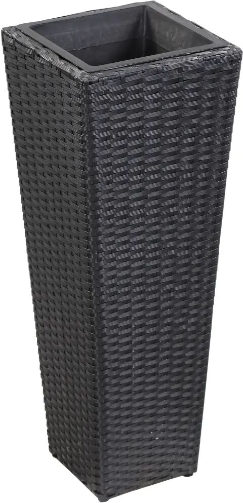 vidaXL Plantenbak verhoogd 30x30x80 cm poly rattan zwart