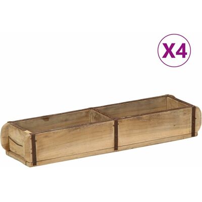 vidaXL Dienblad 4 st Bruin 57 x 15 x 9 cm Massief Gerecycleerd Hout vidaXL Dienblad 4 st Bruin 57 x 15 x 9 cm Massief Gerecycleerd Hout